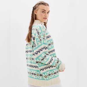 AE Oversized Fairisle Mock Neck Sweater